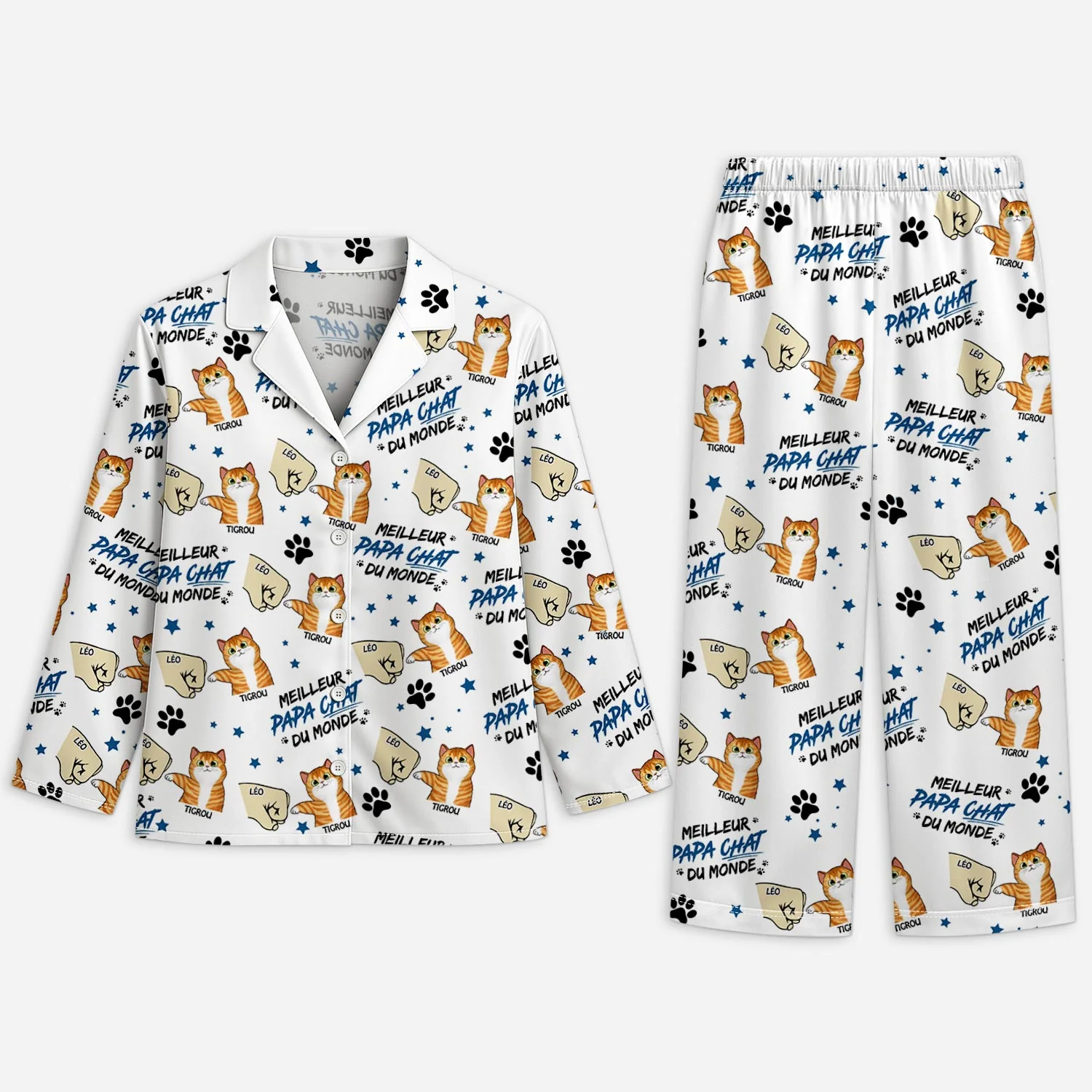 Pyjama Personnalisé - Meilleur Papa Chat
