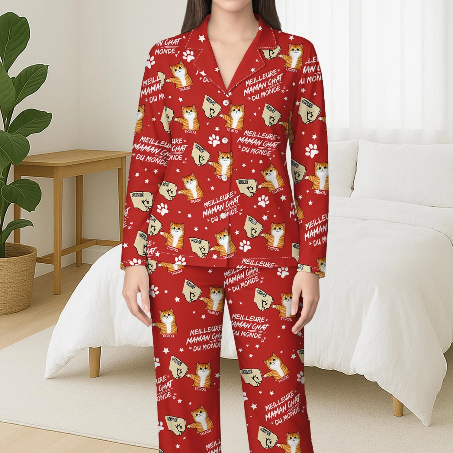 Pyjama Personnalisé - Meilleur Papa Chat - Image 3