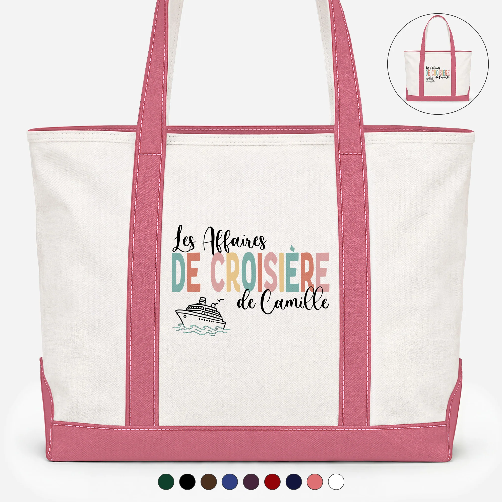 Sac Cabas En Toile Personnalisé Voyage En Été - Les Affaires De Croisière