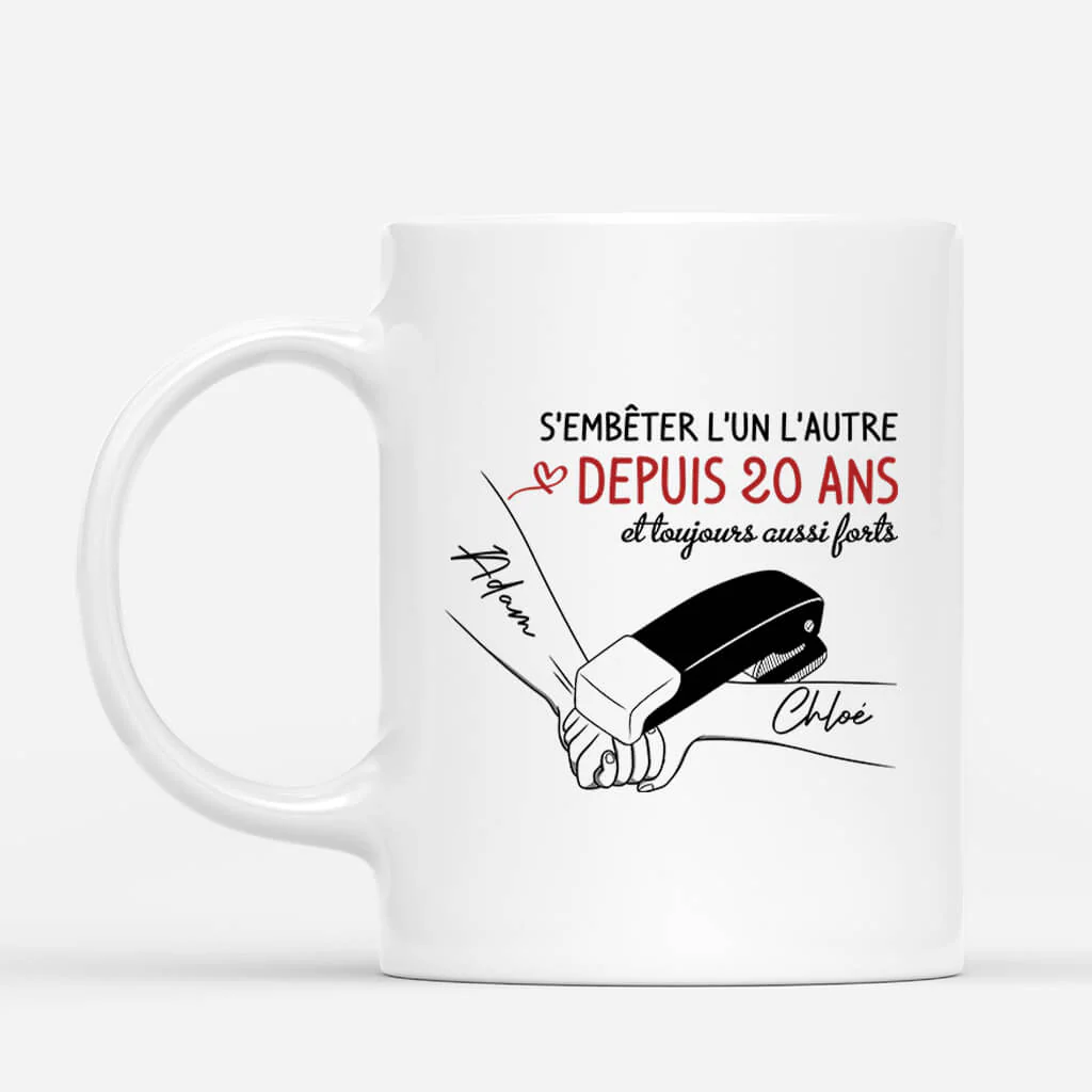Tasse Personnalisée Couple - S'Embêter L'Un L'Autre Depuis 15 Ans