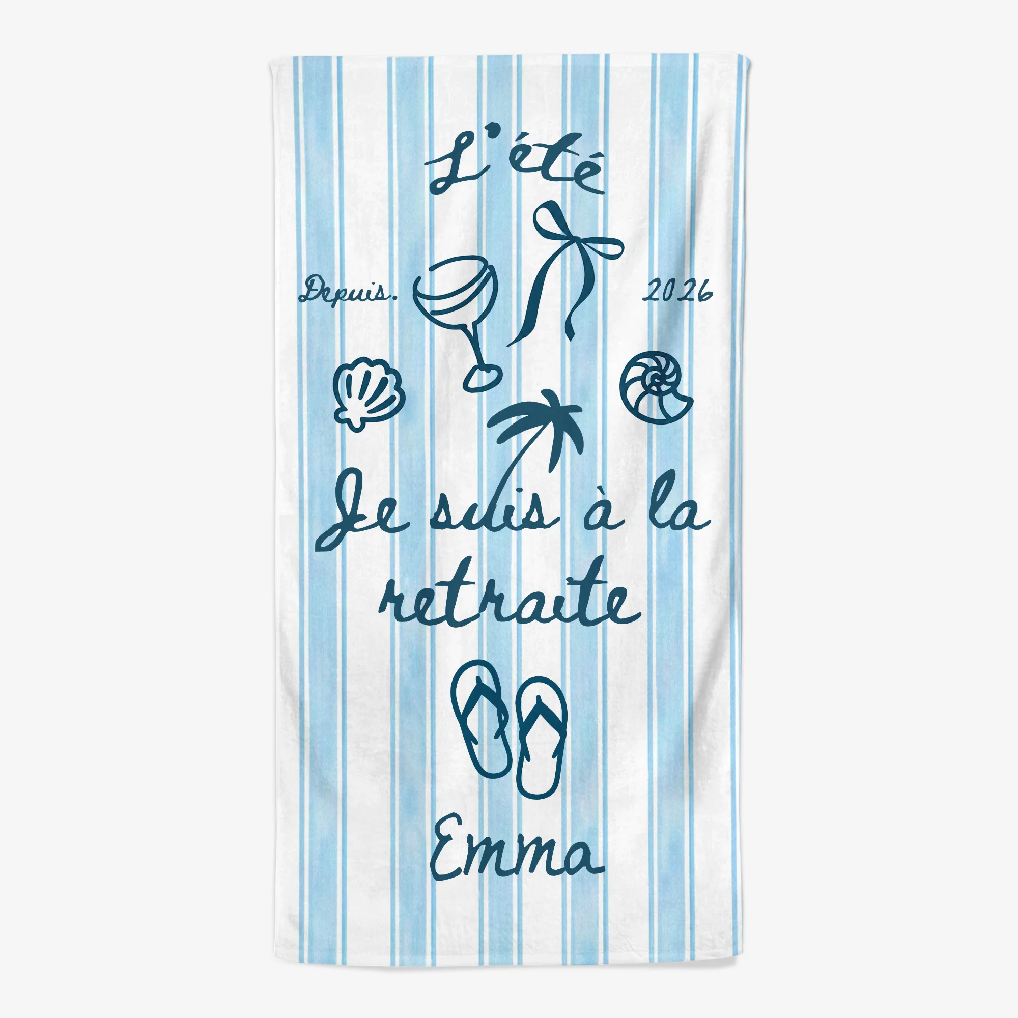 Serviette De Plage Personnalisable Été - Je Suis À La Retraite