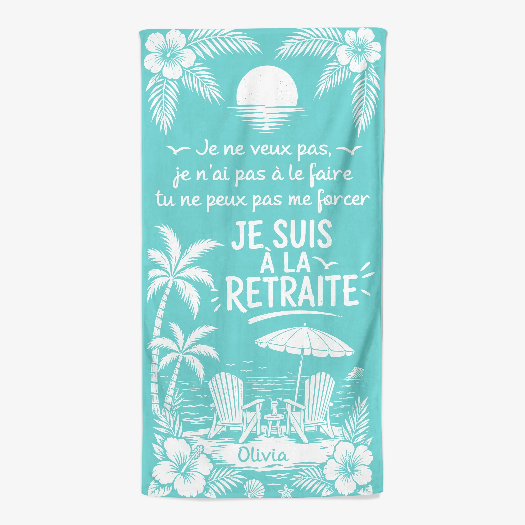 Serviette De Plage Personnalisable - Je Suis À La Retraite