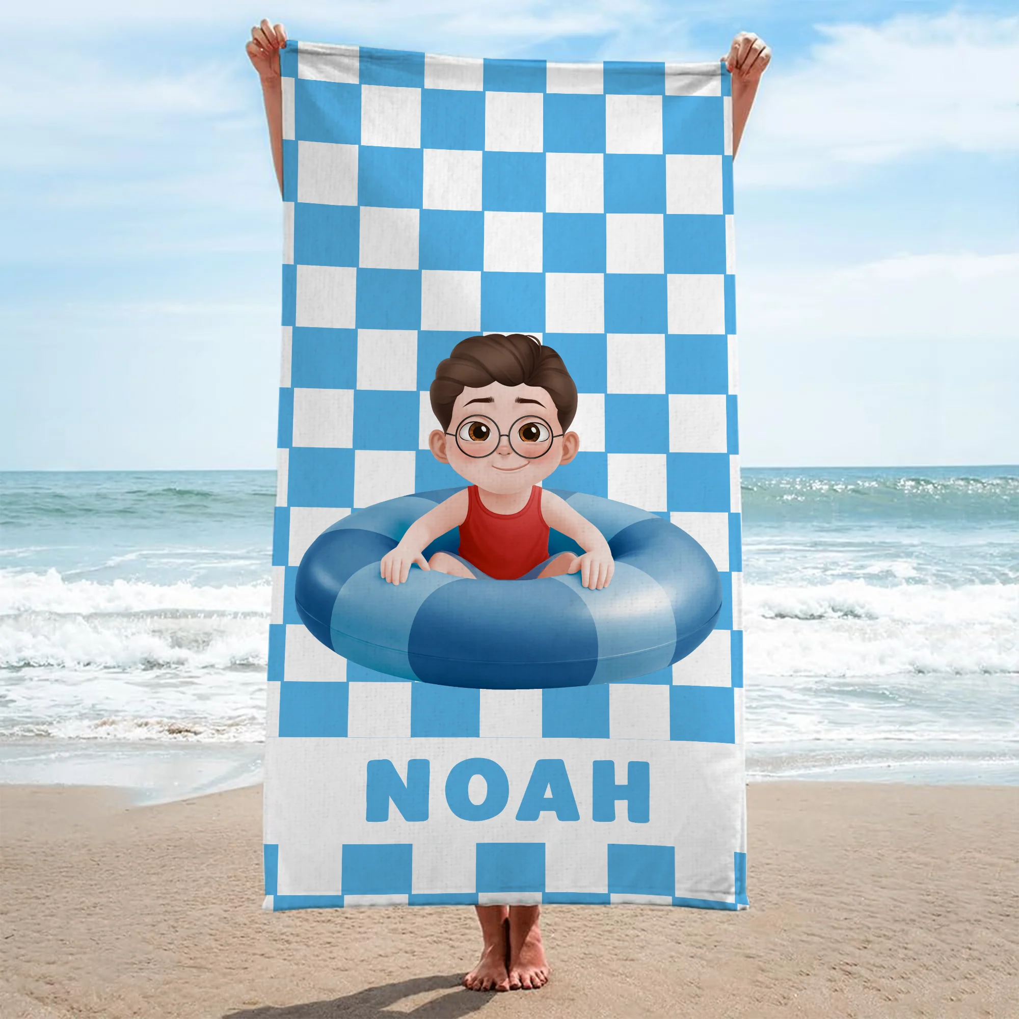 Serviette De Plage Personnalisée Avec Prénom - Cadeau Voyage Pour Enfant - Image 2