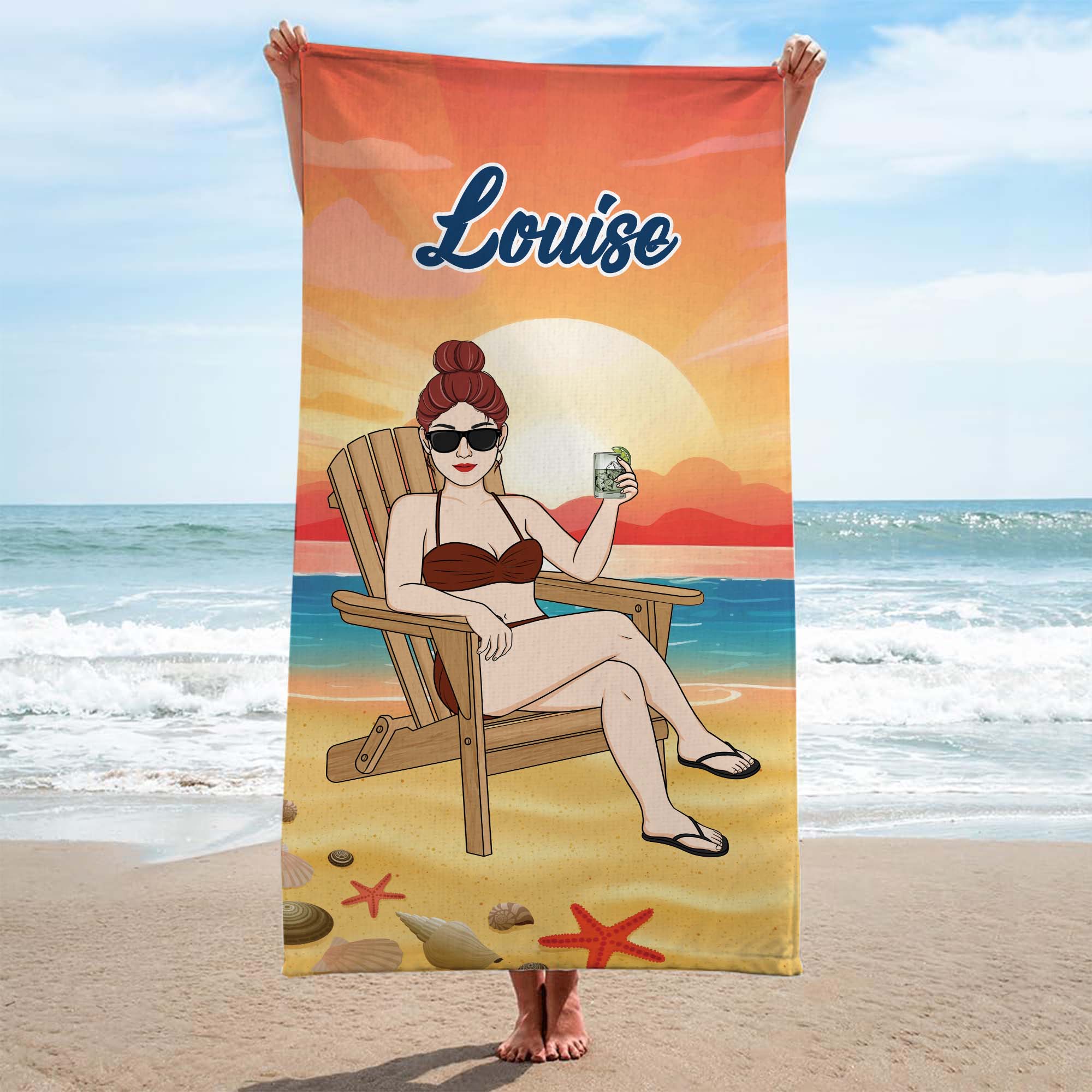 Serviette De Plage Personnalisée Homme | Visage Relaxant - Image 2