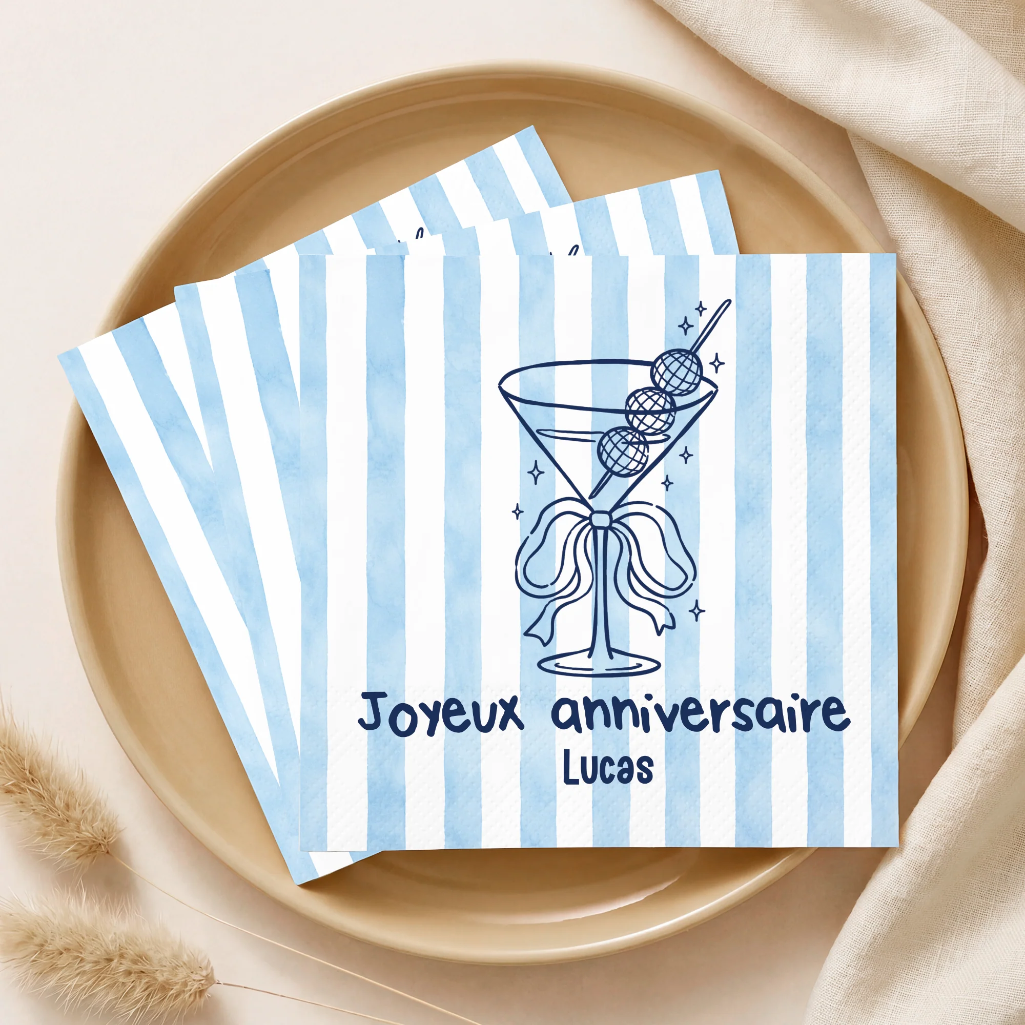 Serviette De Table Personnalisée En Papier - Joyeux Anniversaire - Image 2