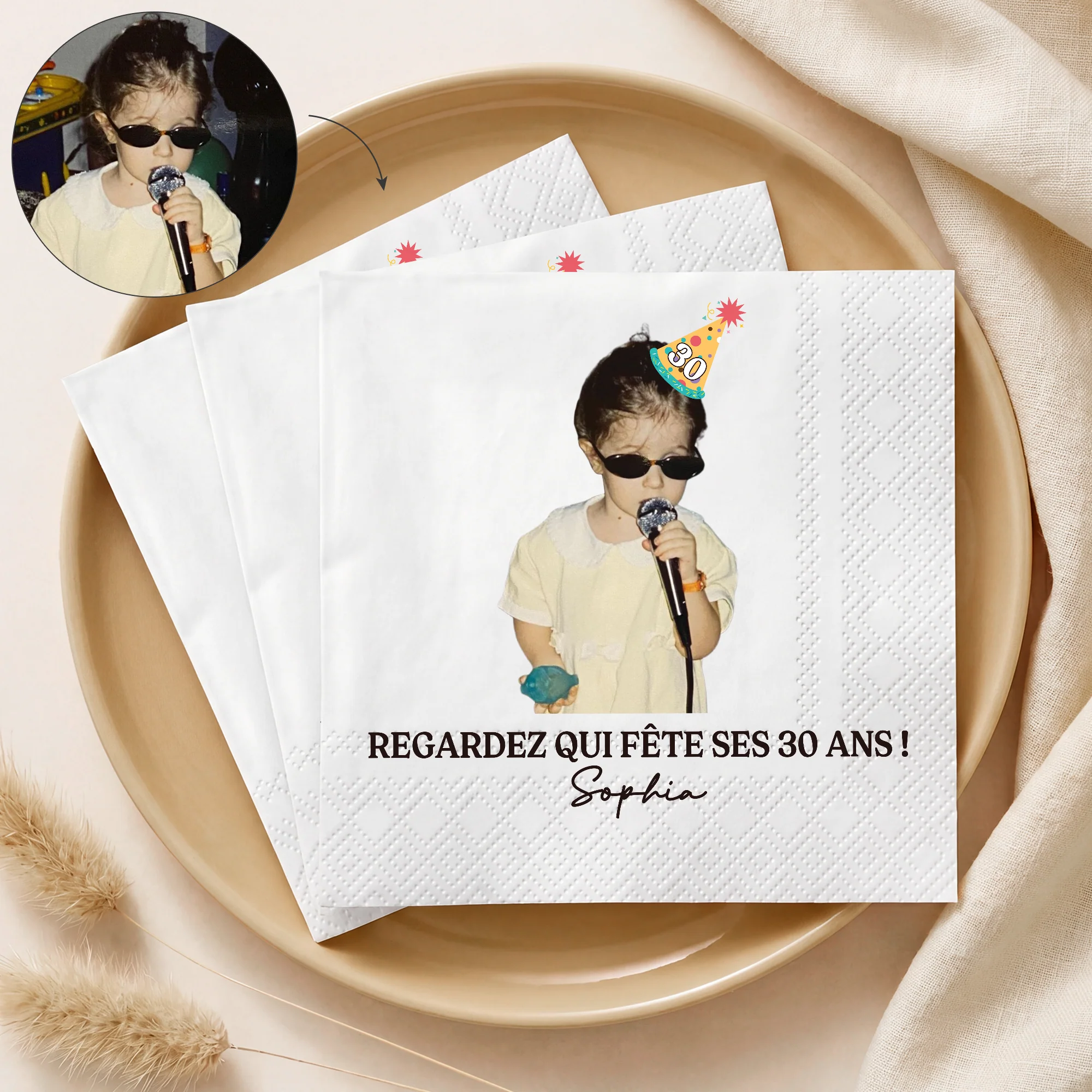 Serviettes De Table Personnalisées En Papier - Joyeux Anniversaire - Image 2