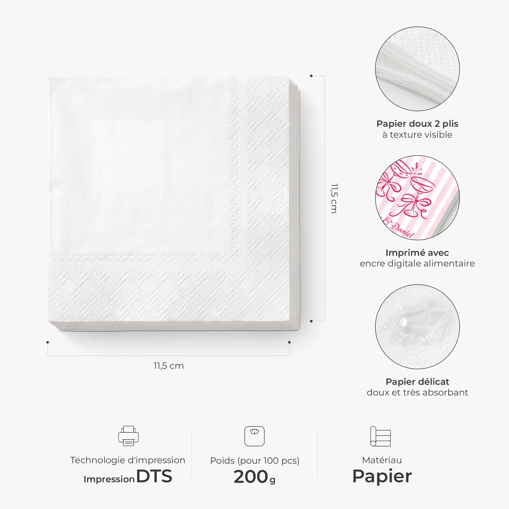Serviettes En Papier Personnalisables Pour Mariage Et Fiançailles - Couple Pour Toujours - Image 3
