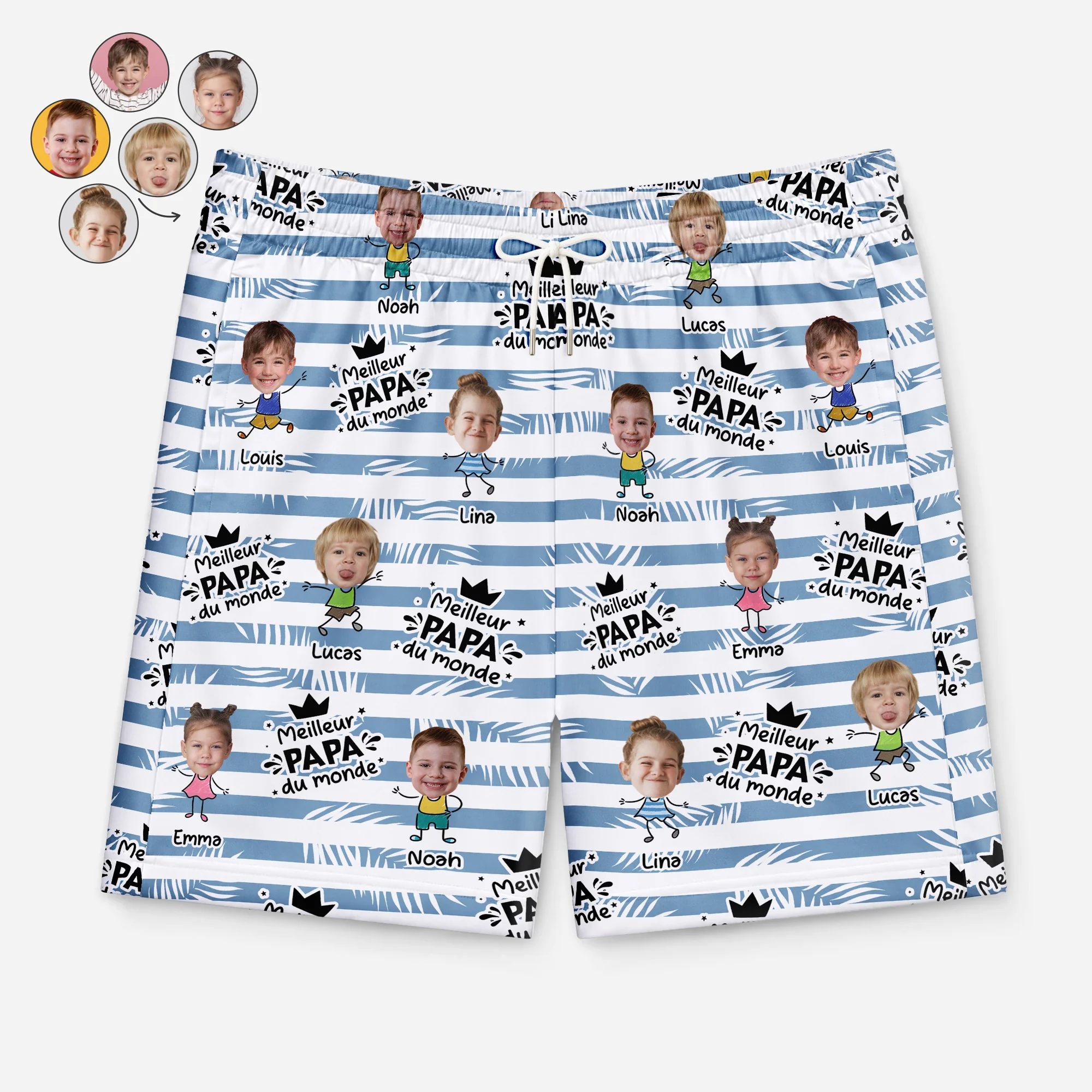 Short De Plage Pour Femme Homme Hawaïen Personnalisé - Meilleure Maman Meilleur Papa