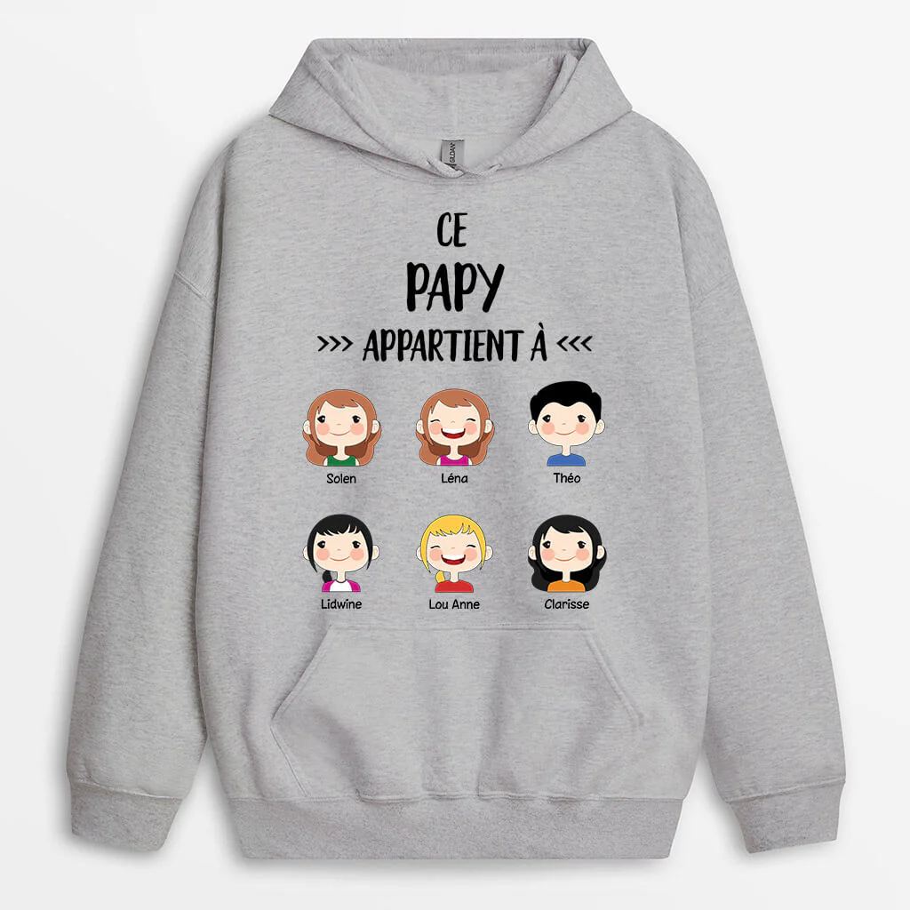 Sweat à Capuche Personnalisable Papy – Ce Papy Appartient À - Image 2