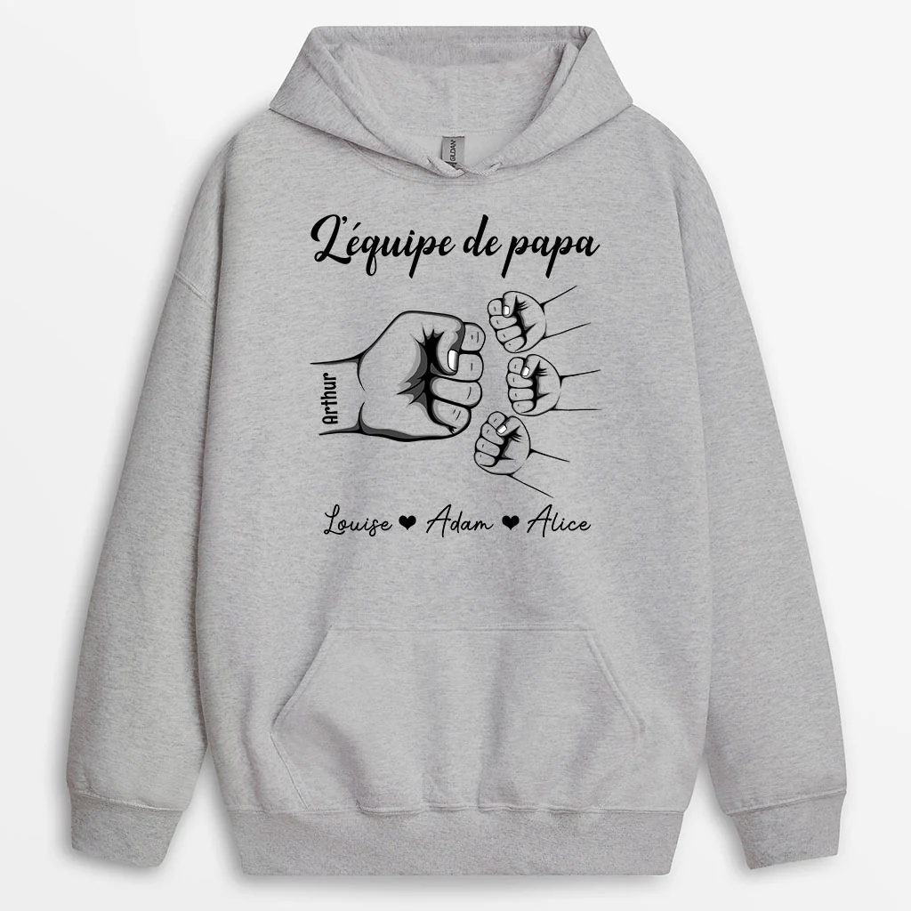 Sweat À Capuche Personnalisé -  L’Équipe de Papa Papy | Famille