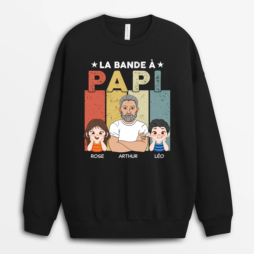 Sweat-shirt personnalisé papa – La bande à papa avec lunettes
