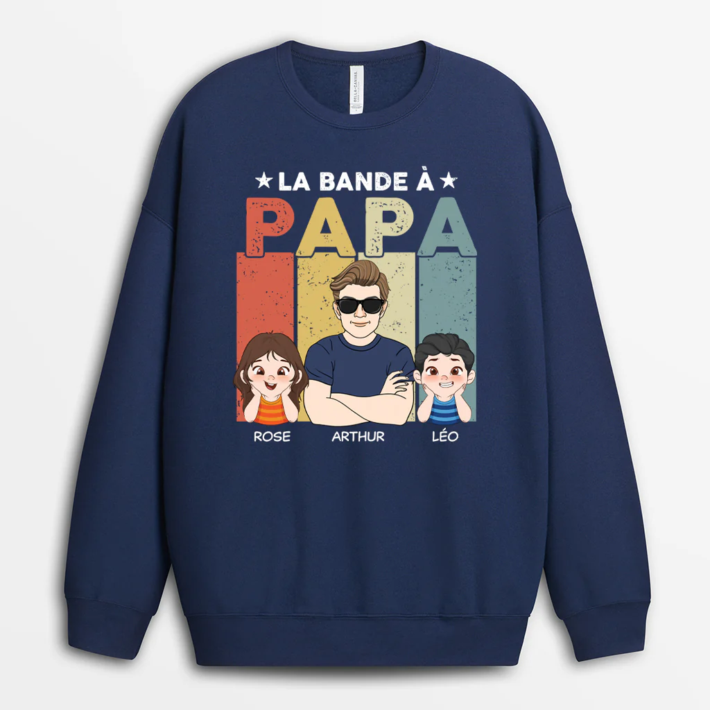 Sweat-shirt personnalisé papa – La bande à papa avec lunettes - Image 2