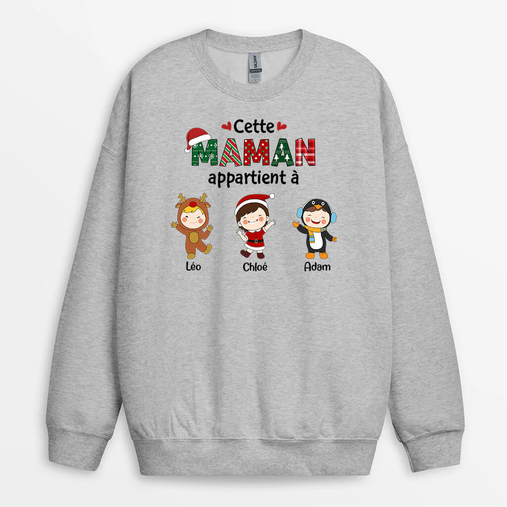 Cadeaux De Noël Personnalisés – Sweatshirt Mamie Appartient À - Image 2