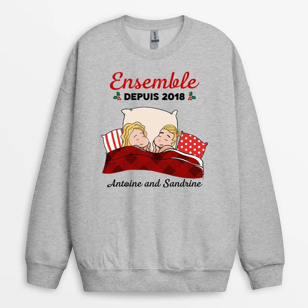 Sweat Personnalisé Couple - Ensemble Depuis Dormir