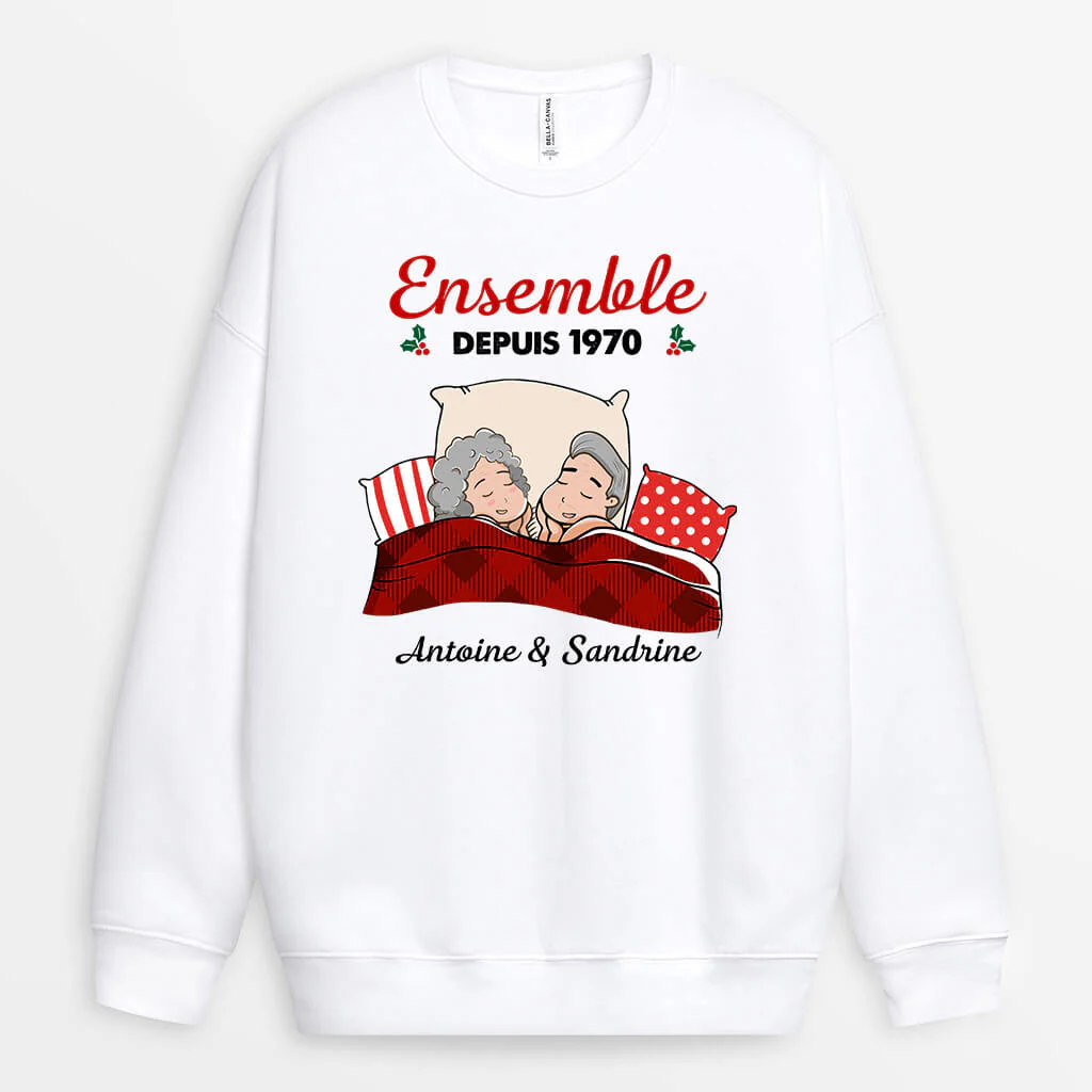 Sweat Personnalisé Couple - Ensemble Depuis Dormir - Image 2