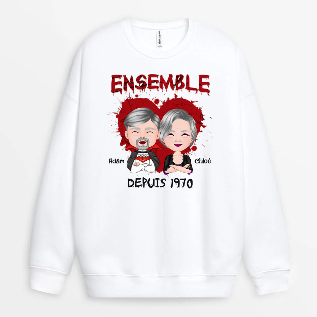 Sweat Personnalisé Couple - Ensemble Amusant Halloween - Image 2