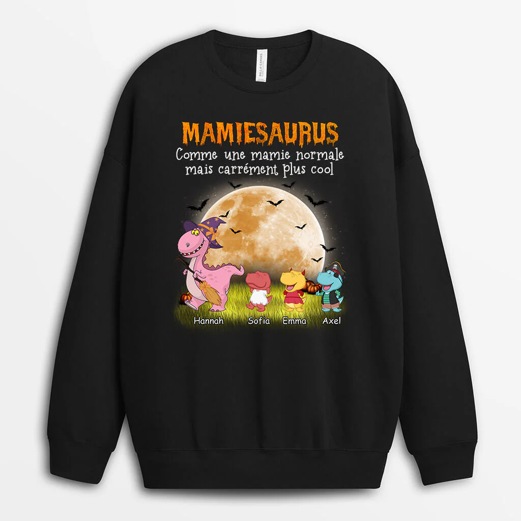 Sweat Personnalisé - Mamiesaurus Halloween
