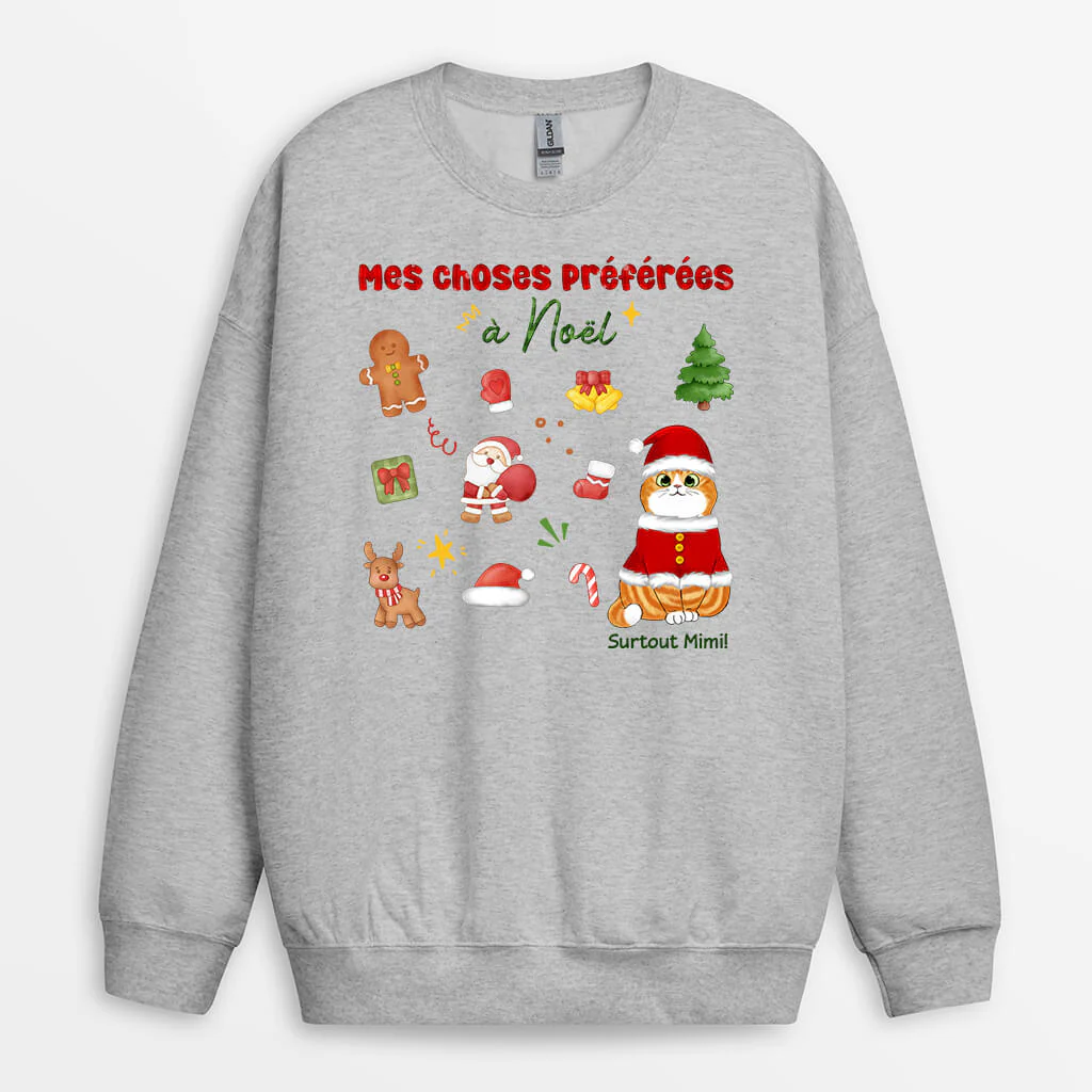 Idée Cadeau De Noël Personnalisé – Sweat Mes Choses Préférées - Image 2