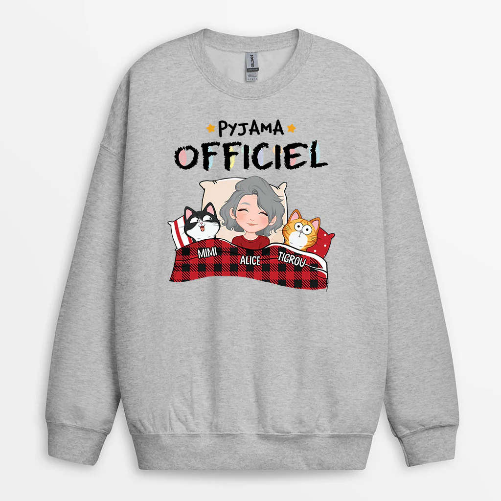 Sweat personnalisé chat – Pyjama officiel avec chat - Image 2