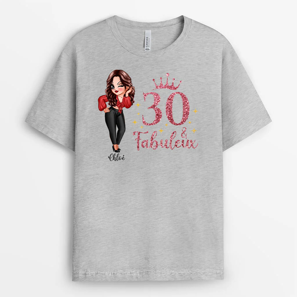 T-Shirt Femme Personnalisé – 30 Fabuleux Anniversaire