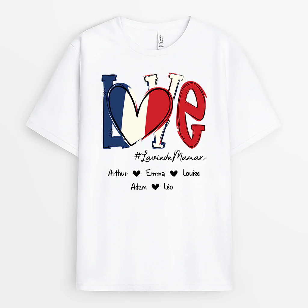 T-shirt Amour de Mamie Française Personnalisé - Image 2