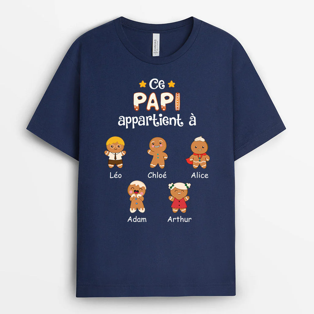 T shirt Personnalisé Papy - Ce Papi Appartient À Biscuits