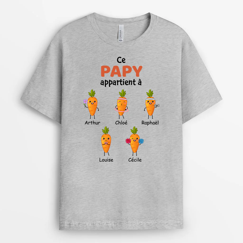 Tee Shirt Personnalisé Papy - Ce Papy Appartient À Carottes