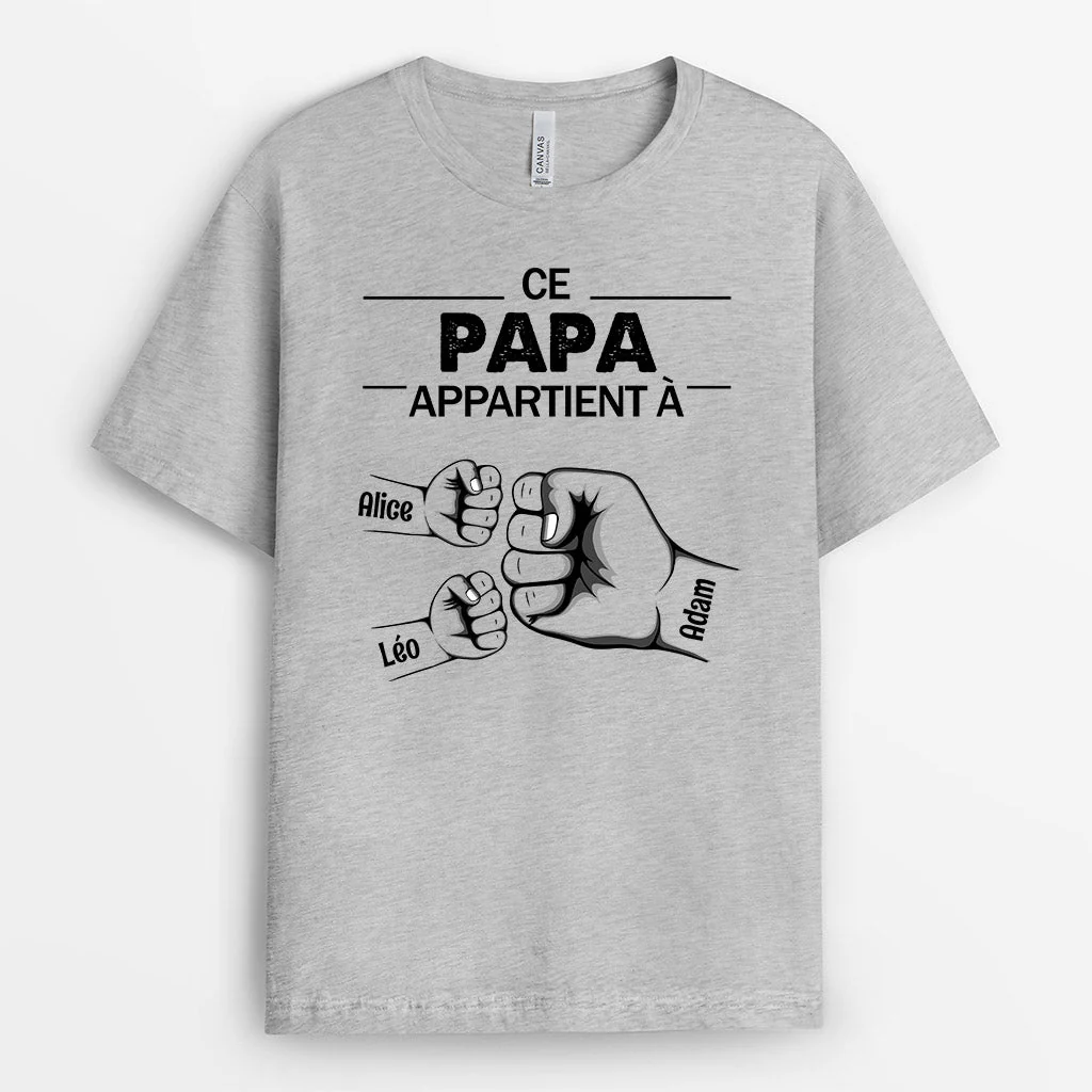 Tee Shirt Personnalisé Papy - Ce Papi Appartient À - Check Main - Image 2