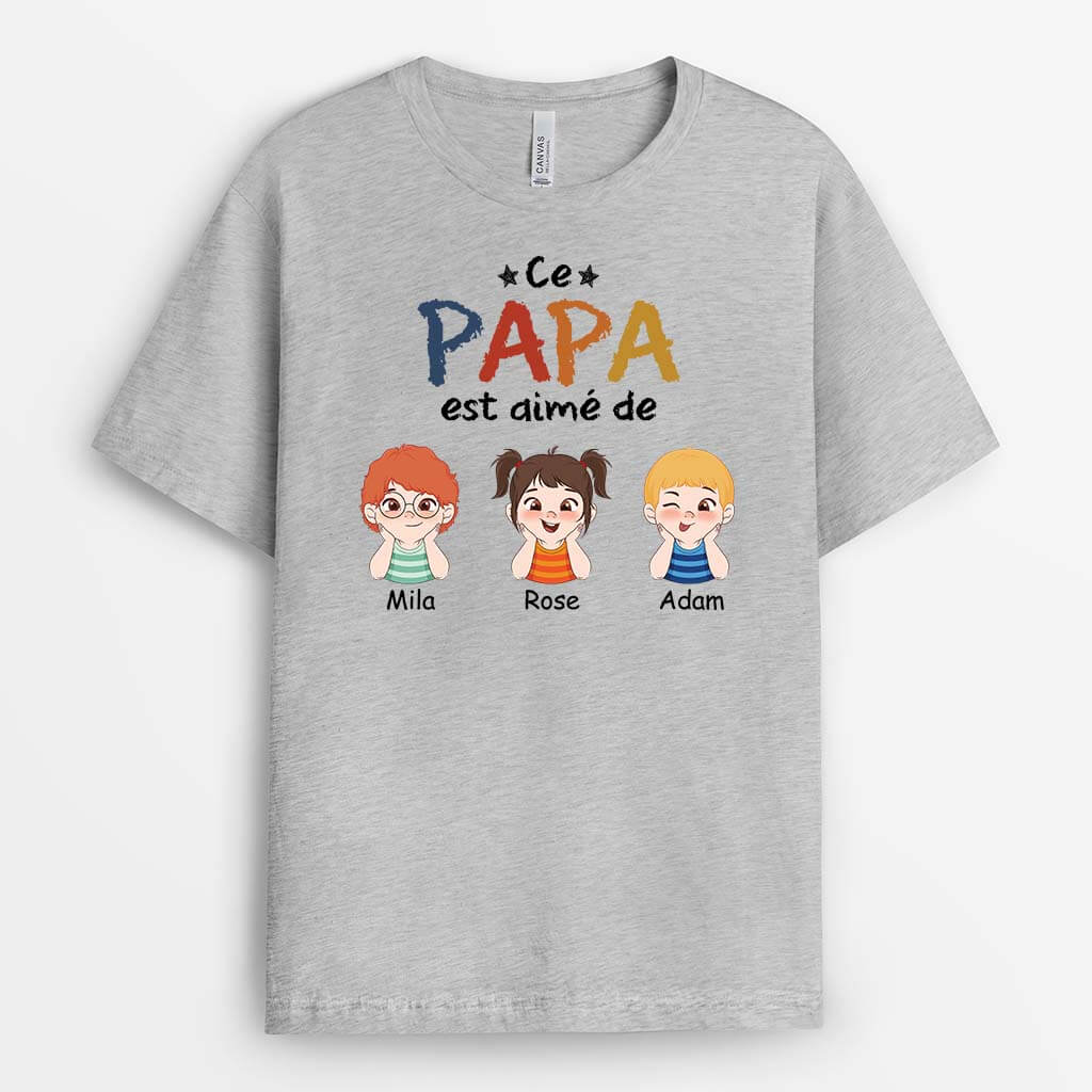 T shirt Personnalisé Grand Père - Ce Papy Est Aimé De - Image 2