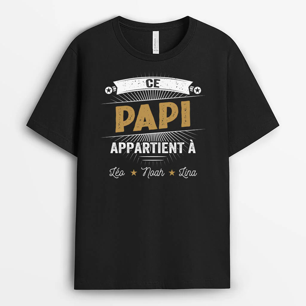 Tee Shirt Personnalisé Papy - Ce Papy Star Appartient À