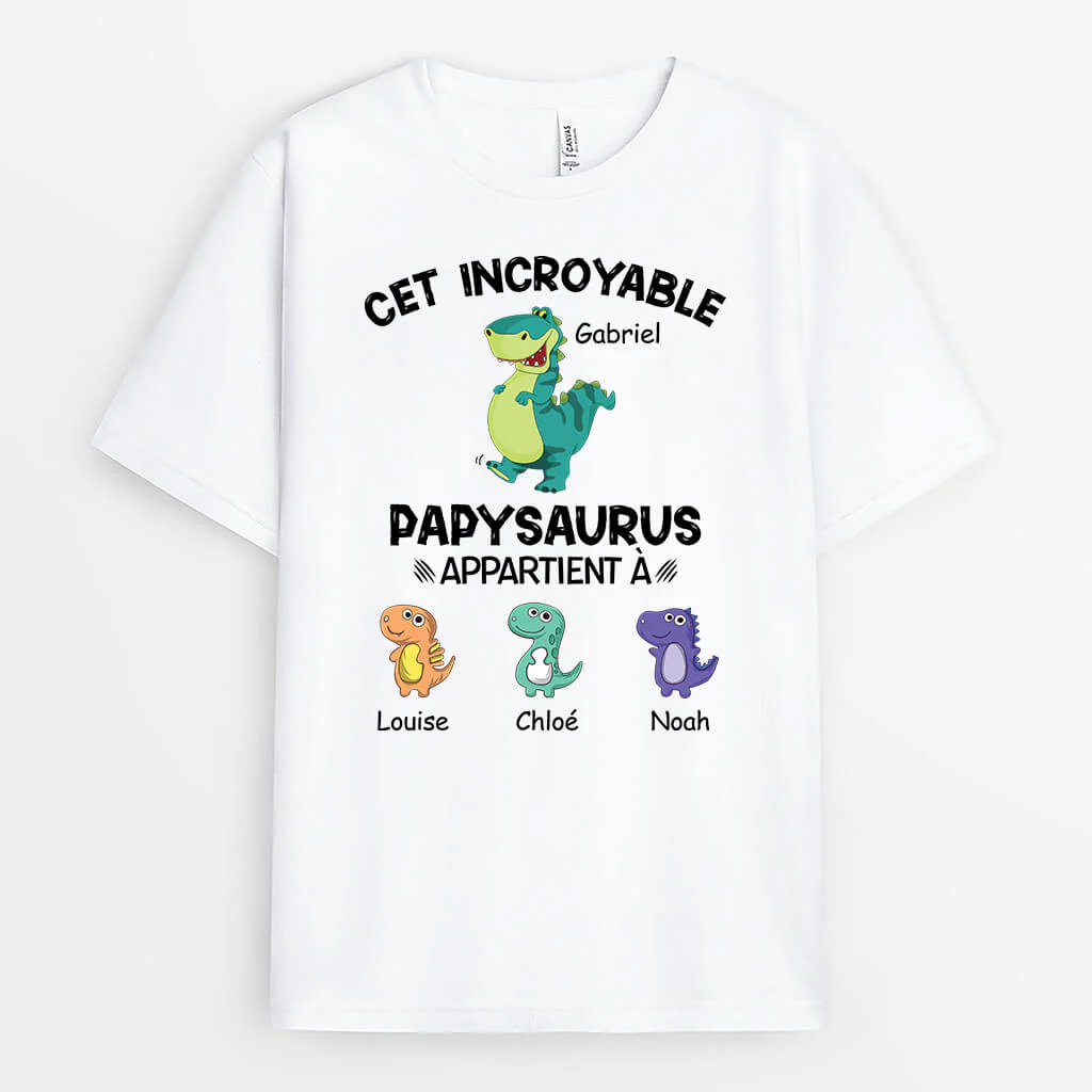 T shirt Personnalisé Grand Père - Ce Paysaurus Appartient À