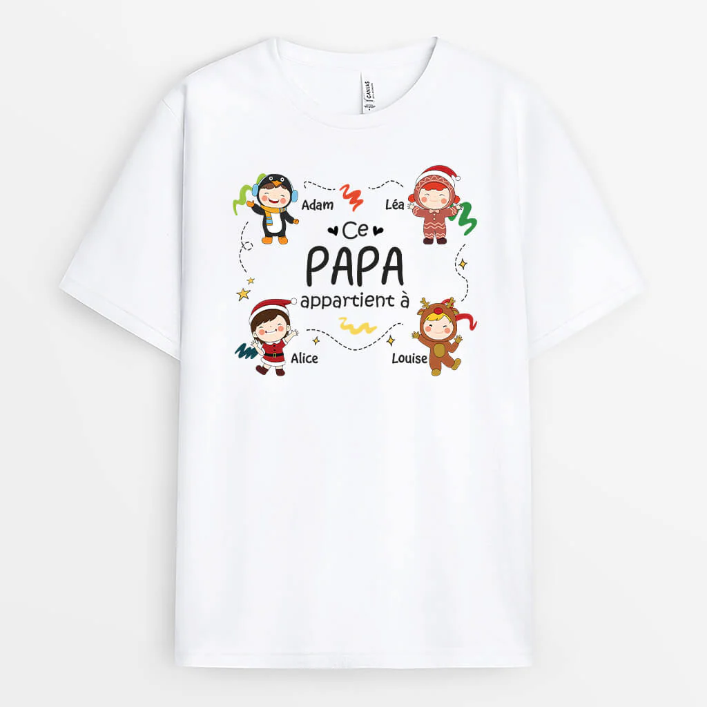 Tee Shirt Personnalisé Pour Papy - Ce Papy Appartient À Noël - Image 2