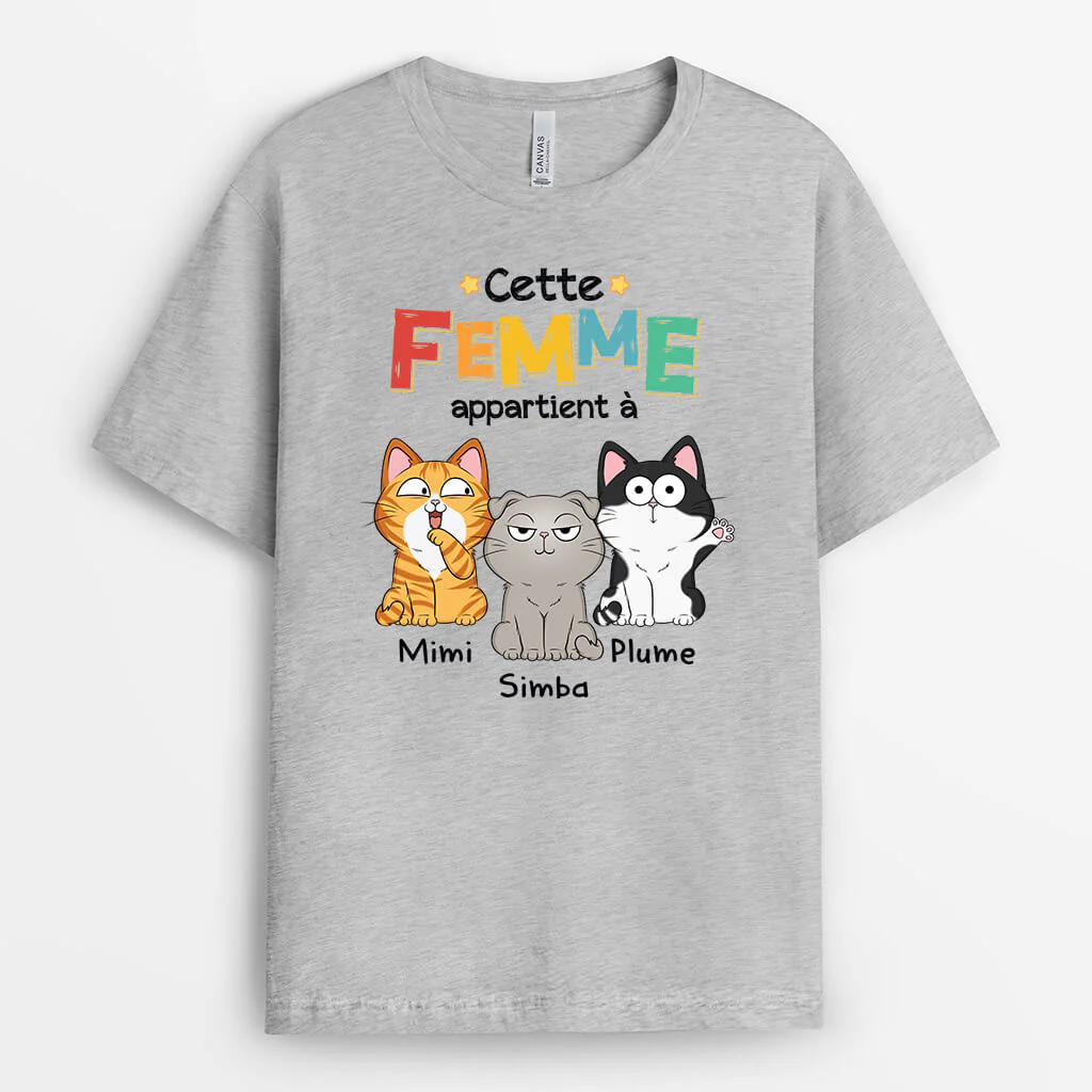T Shirt Personnalisé Avec Chat - Cet Homme Appartient À - Image 2