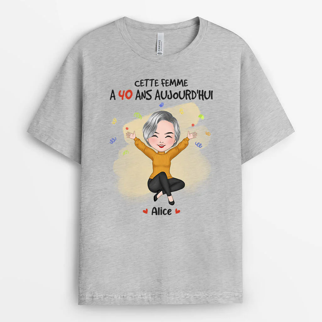 Tee-Shirt Personnalisé Femme – Cette Femme A 50 Ans Aujourd’hui - Image 2
