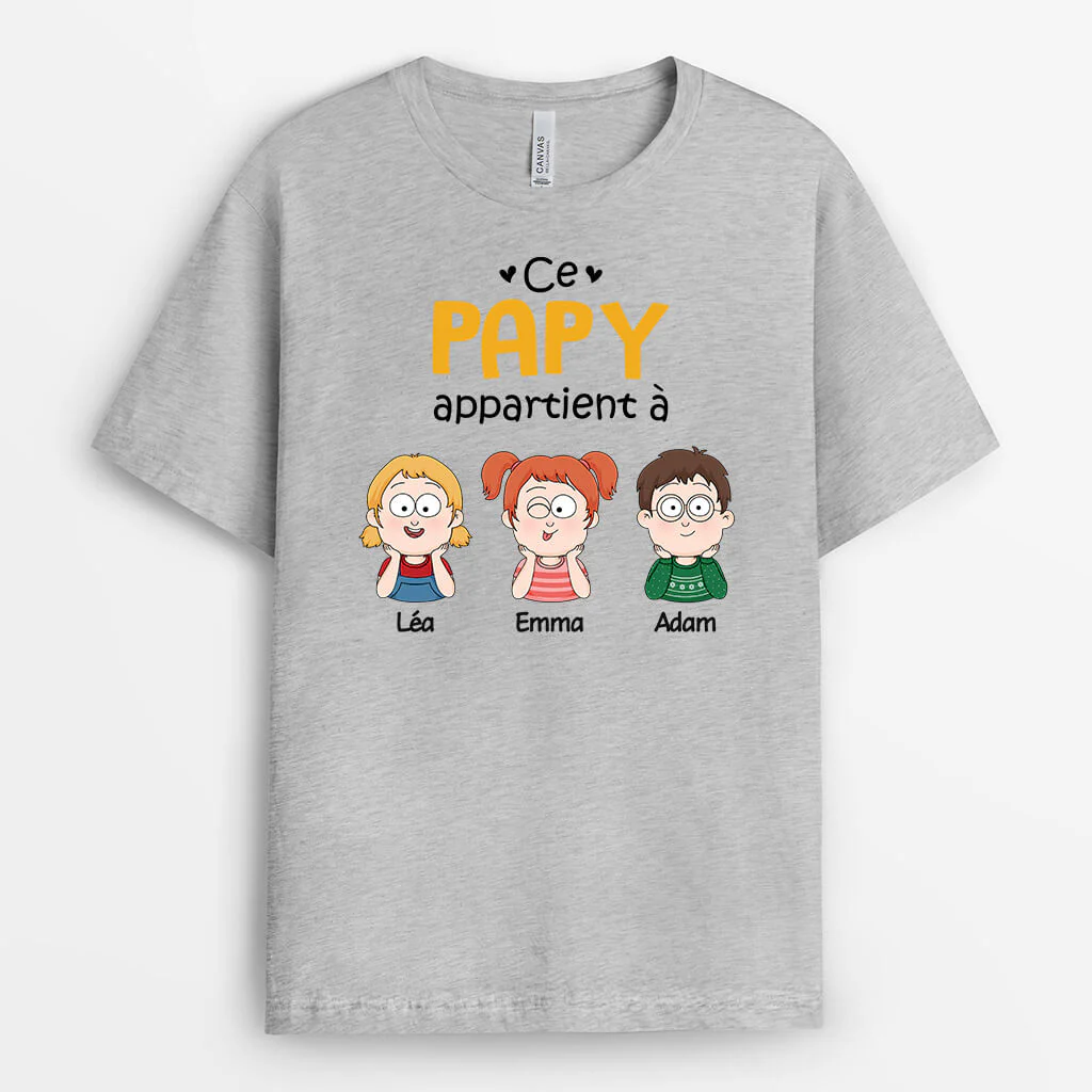 T-shirt Cette Maman/Mamie Appartient À Version Mignon Personnalisé - Image 2