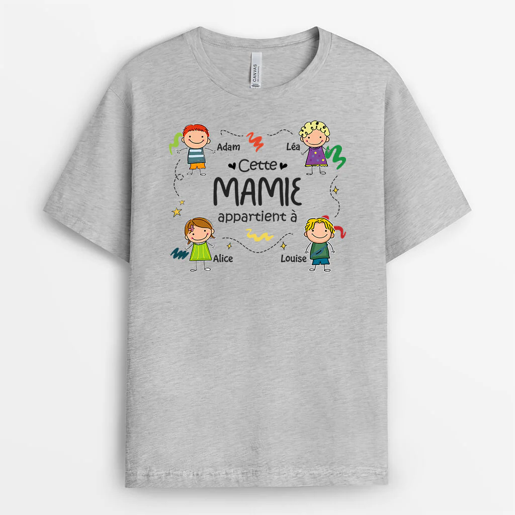 T-shirt Cette Mamie Appartient À Dessin Personnalisé