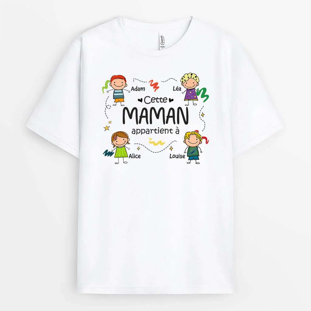 T-shirt Cette Mamie Appartient À Dessin Personnalisé - Image 2