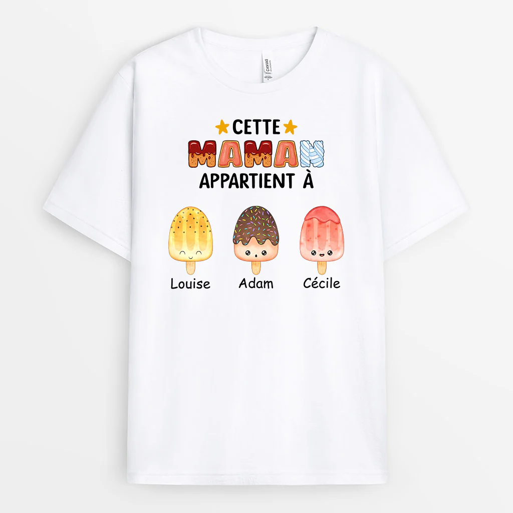 T Shirt Mamie Personnalisé - Cette Mamie Appartient À | Design Glaces - Image 2