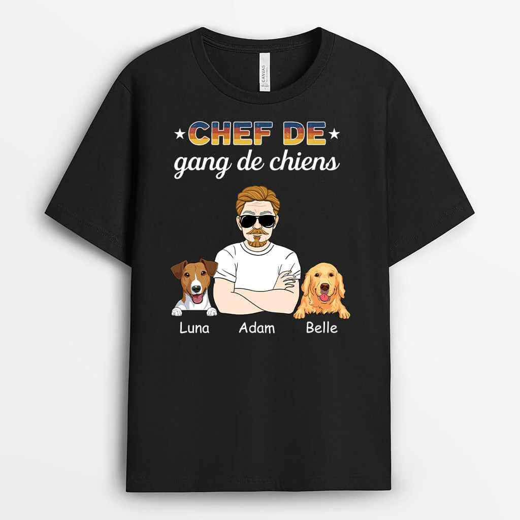 T-shirt Chien Personnalisé - Chef De Gang De Chiens