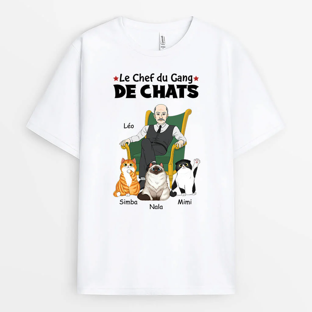 Tee Shirt Personnalisé Avec Chat - Le Chef du Gang de Chats - Image 2