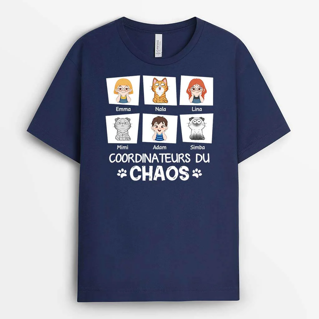 Tee Shirt Personnalisé Avec Chat - Coordinatrice Du Chaos - Image 2