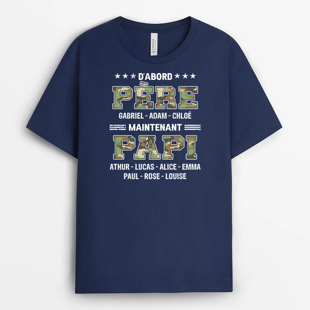 T Shirt Personnalisé Papi - D'abord Papa Maintenant Papy - Image 2