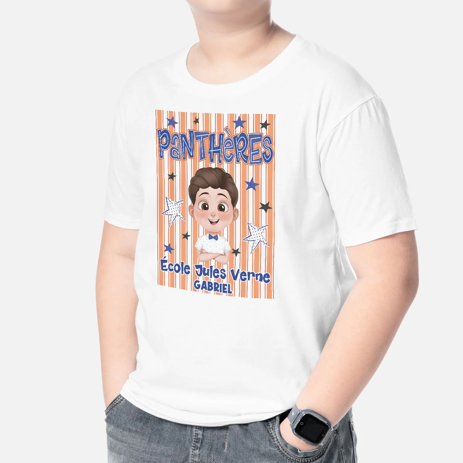 T-shirt Enfant Personnalisé - Cadeau Avec Mascotte Scolaire - Image 2