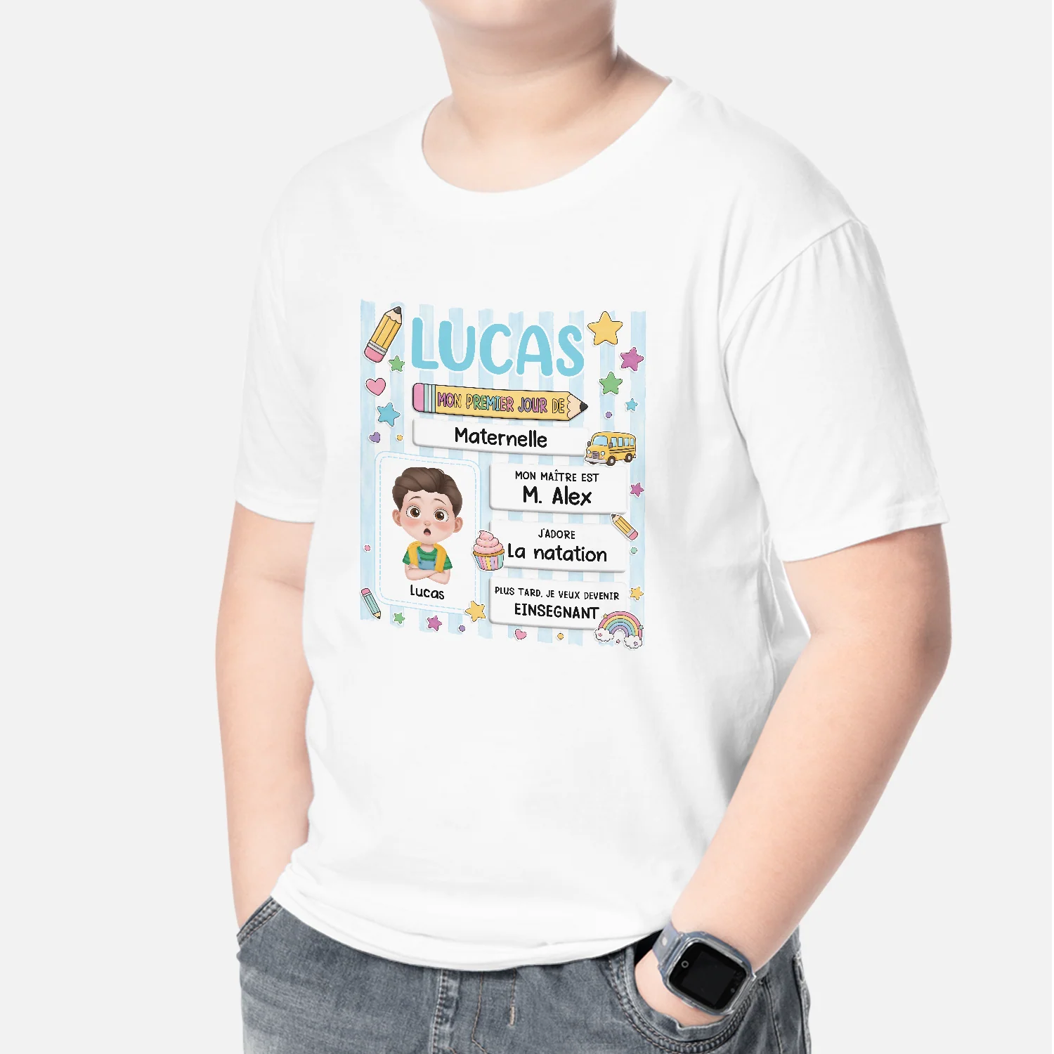T-shirt Enfant Personnalisé Pour Rentrée Scolaire - Mon Premier Jour - Image 2