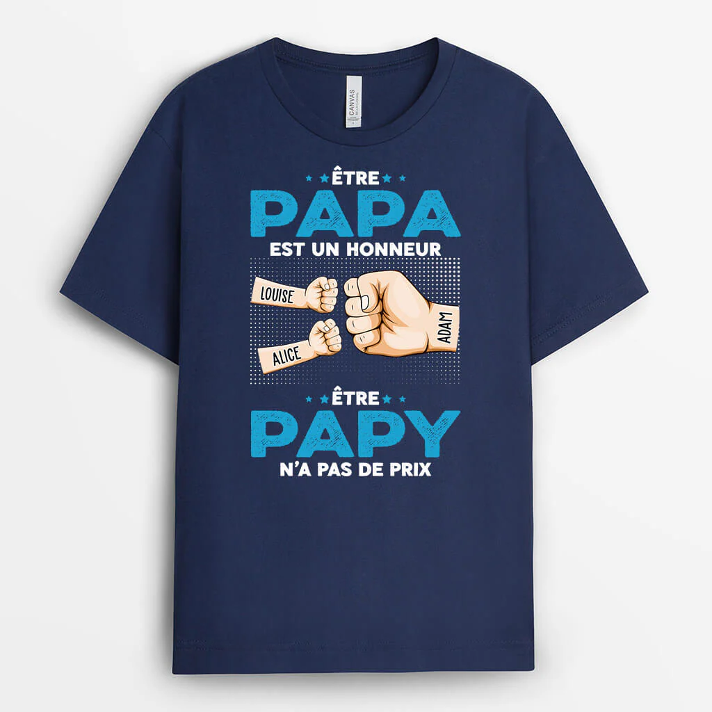 T Shirt Personnalisé Papy - Être Papa/Papy Est Un Honneur - Image 2