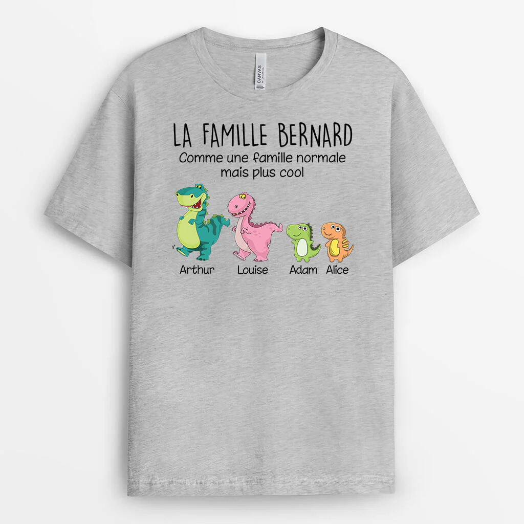 Tee Shirt Famille Dinosaure - Plus Cool Qu’une Famille Normale Personnalisé