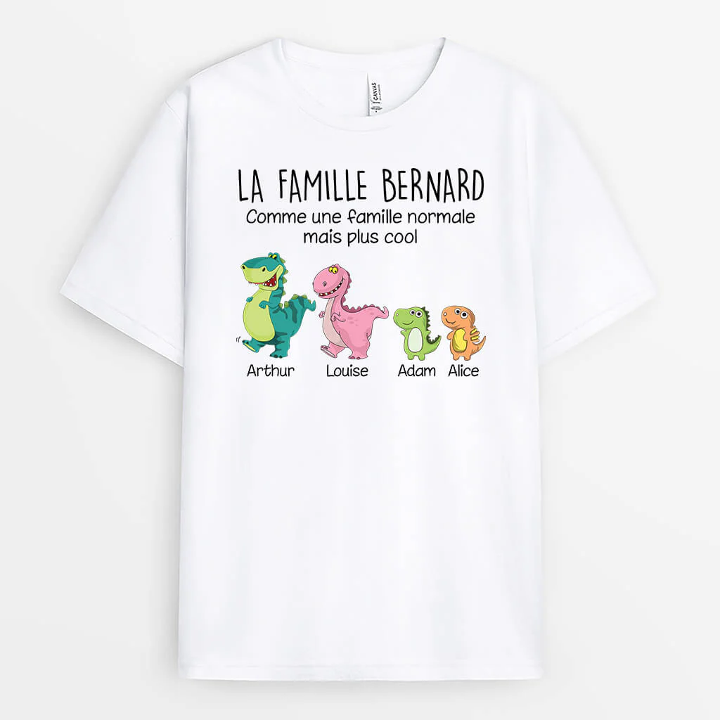 Tee Shirt Famille Dinosaure - Plus Cool Qu’une Famille Normale Personnalisé - Image 2