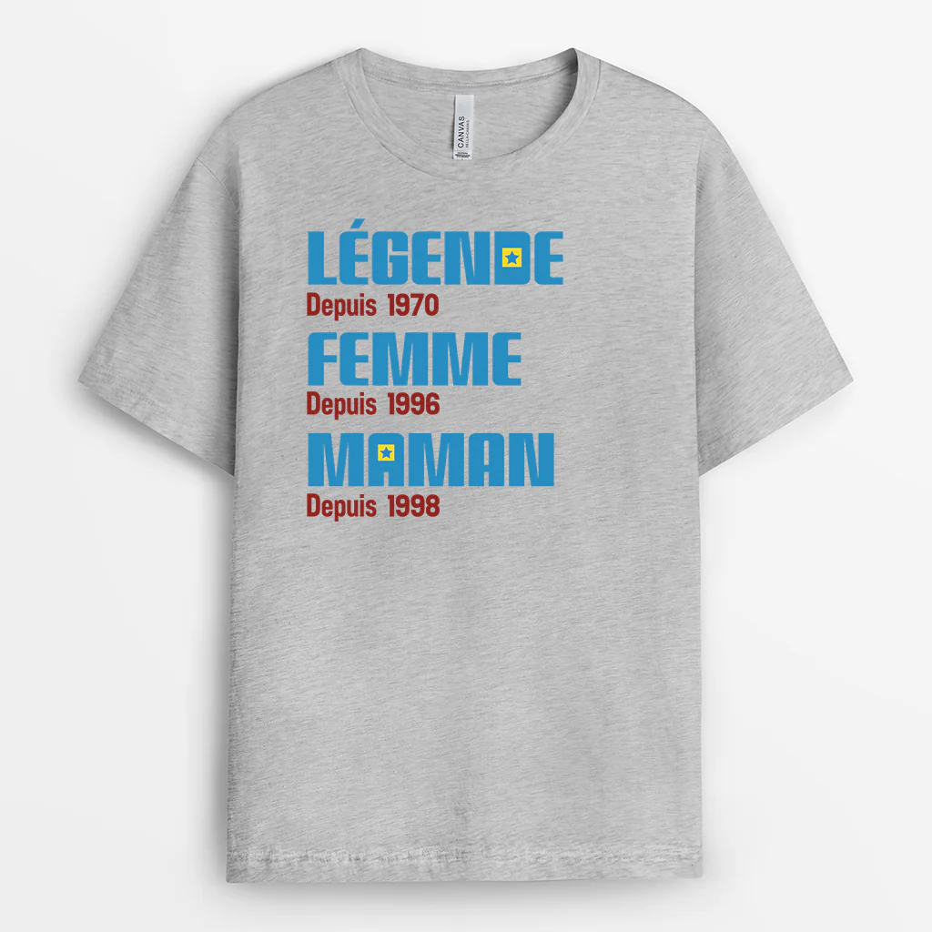 T-shirt Femme Personnalisé - Femme Maman Mamie Depuis - Version Pop - Image 2