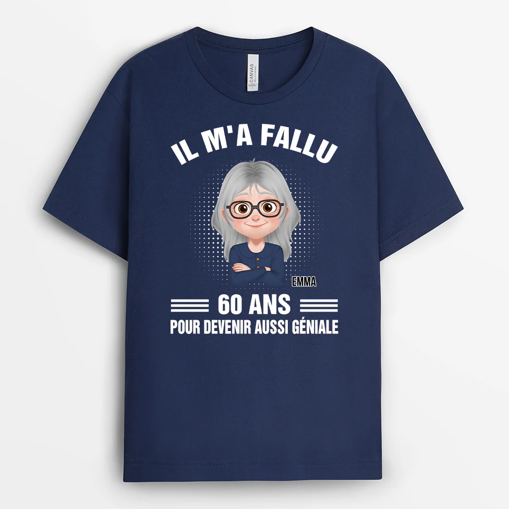 T-shirt Femme Personnalisé - Il M'a Fallu 30 Ans - Design Cartoon - Image 2