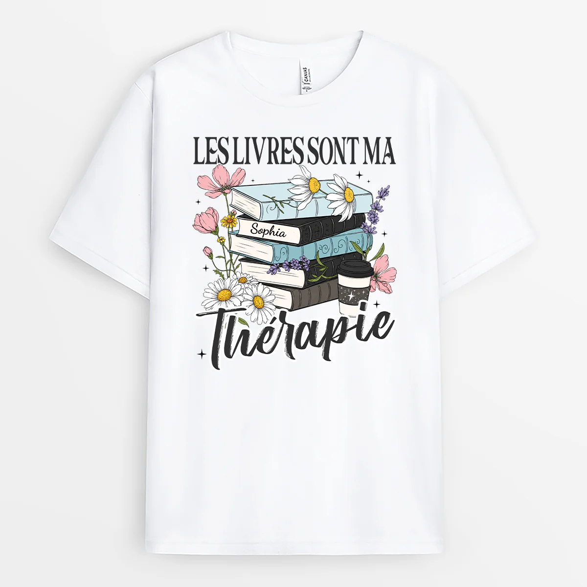 T-shirt Femme Personnalisé - Les Livres Sont Ma Thérapie